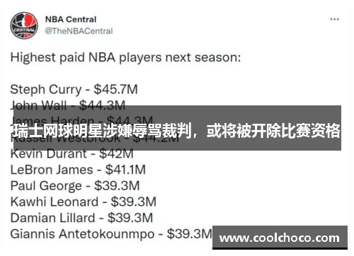 瑞士网球明星涉嫌辱骂裁判，或将被开除比赛资格